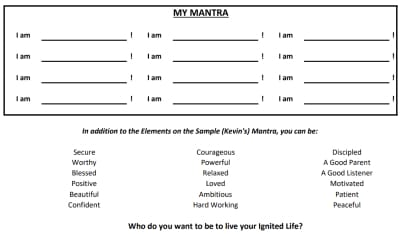 Click for Printable PDF Mantra Worksheet